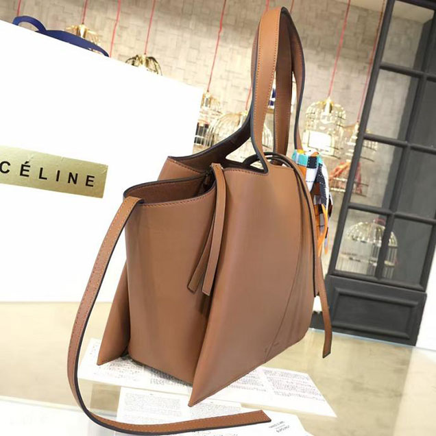 Celine Tri-Fold Shoulder Bag Smooth Calfskin Pre-Fall 2016 Collection Tan