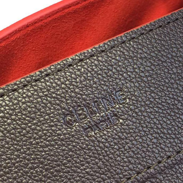 Celine Phantom Tote Bag Grained Calfskin Leather Fall Winter 2016 Collection Black with Red