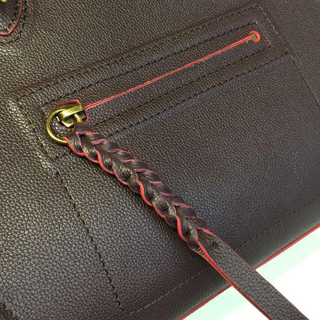 Celine Phantom Tote Bag Grained Calfskin Leather Fall Winter 2016 Collection Black with Red