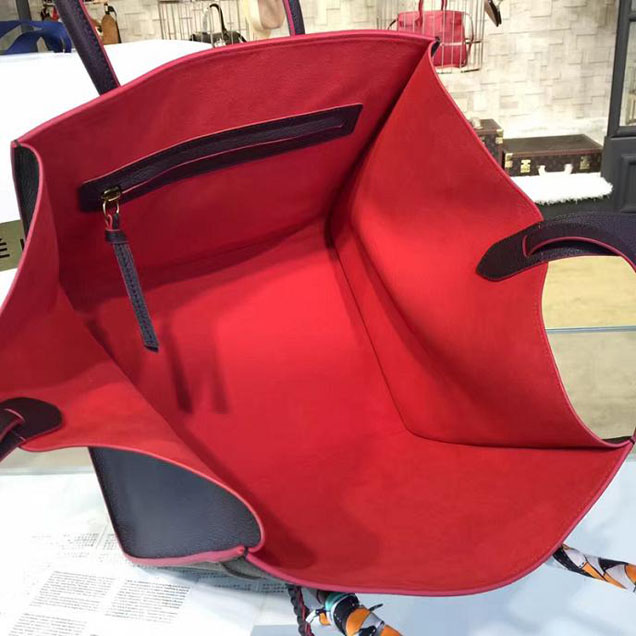 Celine Phantom Tote Bag Grained Calfskin Leather Fall Winter 2016 Collection Black with Red