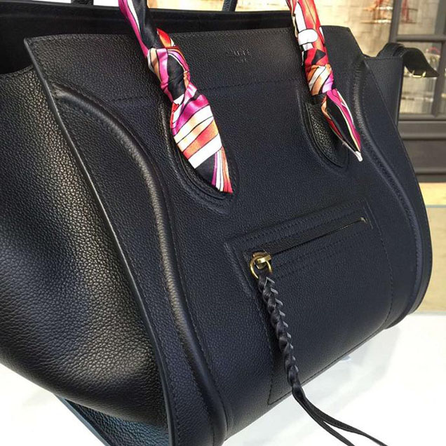 Celine Phantom Tote Bag Grained Calfskin Leather Fall Winter 2016 Collection Black