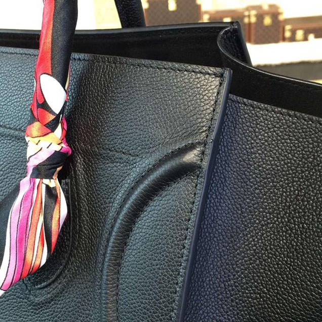 Celine Phantom Tote Bag Grained Calfskin Leather Fall Winter 2016 Collection Black
