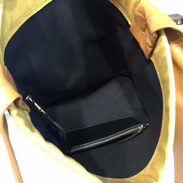Celine Twisted Cabas Bucket Bag Calfskin Leather Fall Winter 2016 Collection Black Tan