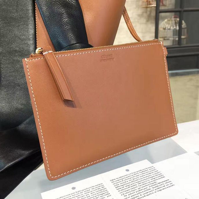 Celine Twisted Cabas Bucket Bag Calfskin Leather Fall Winter 2016 Collection Tan Black