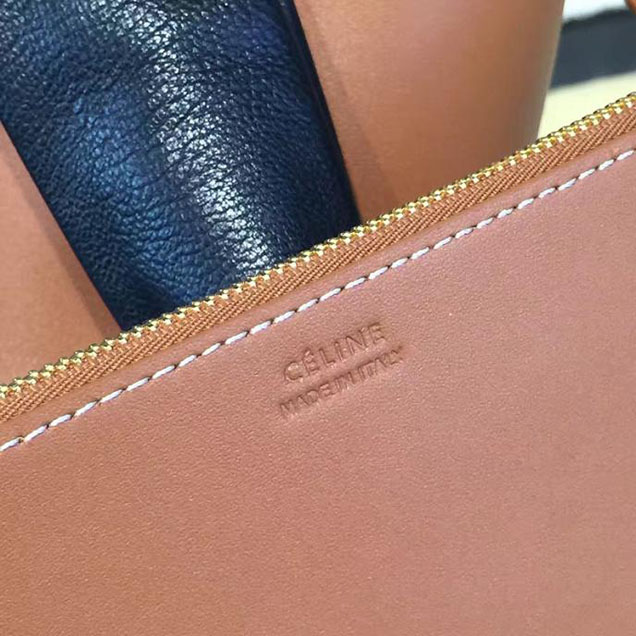 Celine Twisted Cabas Bucket Bag Calfskin Leather Fall Winter 2016 Collection Tan Black