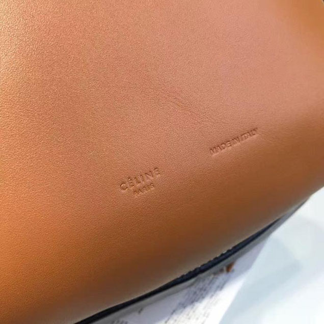 Celine Twisted Cabas Bucket Bag Calfskin Leather Fall Winter 2016 Collection Tan Black