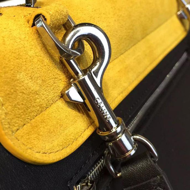 Celine Trapeze Top Handle Small Bag Smooth Calfskin with Suede Leather Pre-Fall Winter 2016 Collection Mustard Burgundy Black