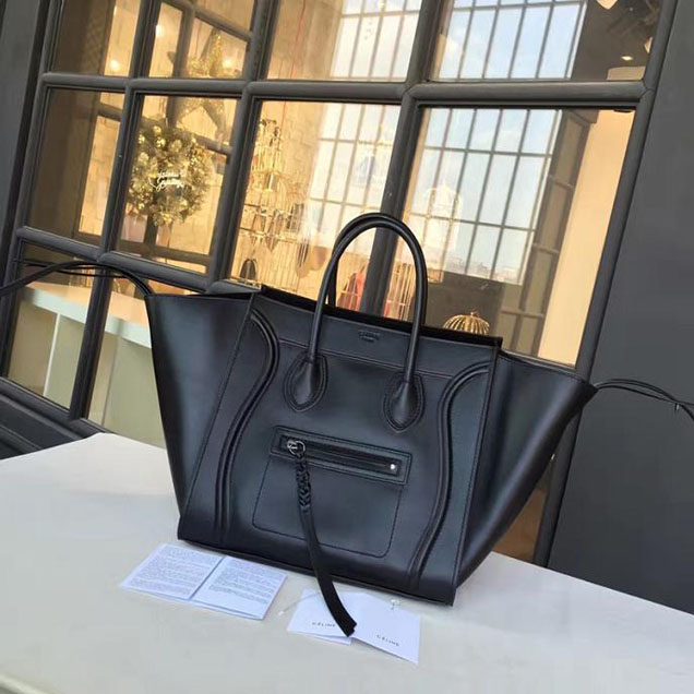 Celine Phantom Tote Bag Box Calfskin Leather Fall Winter 2016 Collection Black