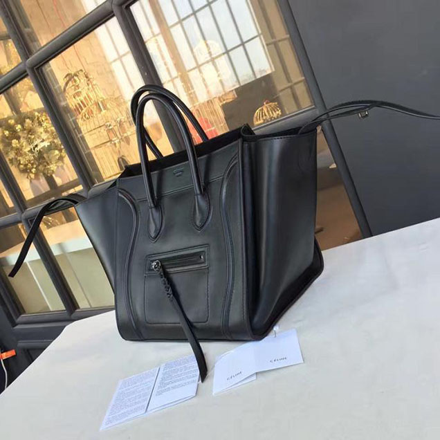 Celine Phantom Tote Bag Box Calfskin Leather Fall Winter 2016 Collection Black
