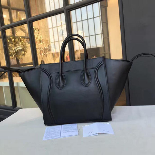 Celine Phantom Tote Bag Box Calfskin Leather Fall Winter 2016 Collection Black