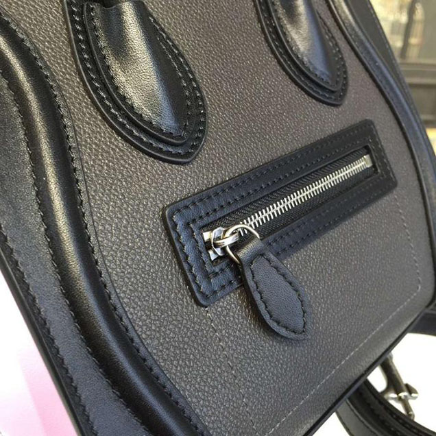 Celine Nano Luggage Bag Calfskin Leather Fall Winter 2016 Collection Multi Black Lilac Purple