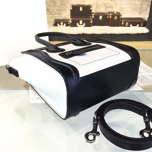 Celine Nano Luggage Bag Calfskin Leather Fall Winter 2016 Collection Multi White Black