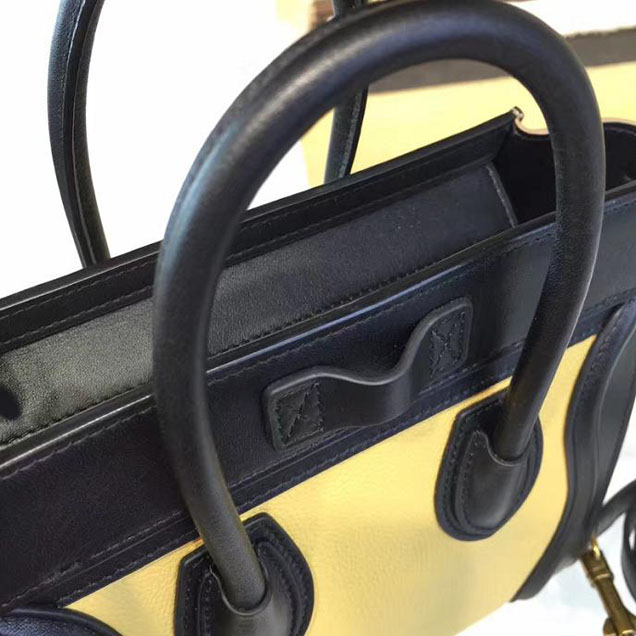 Celine Nano Luggage Bag Calfskin Leather Fall Winter 2016 Collection Multi Yellow Black Beige