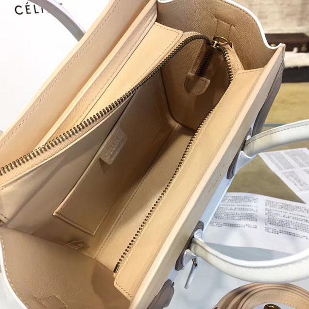 Celine Nano Luggage Bag Calfskin Leather Fall Winter 2016 Collection Multi White Beige Sand