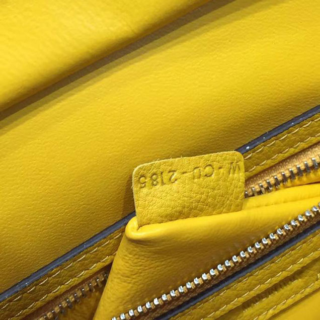 Celine Micro Luggage Bag Grained Calfskin Leather Fall Winter 2016 Collection Mustard Yellow