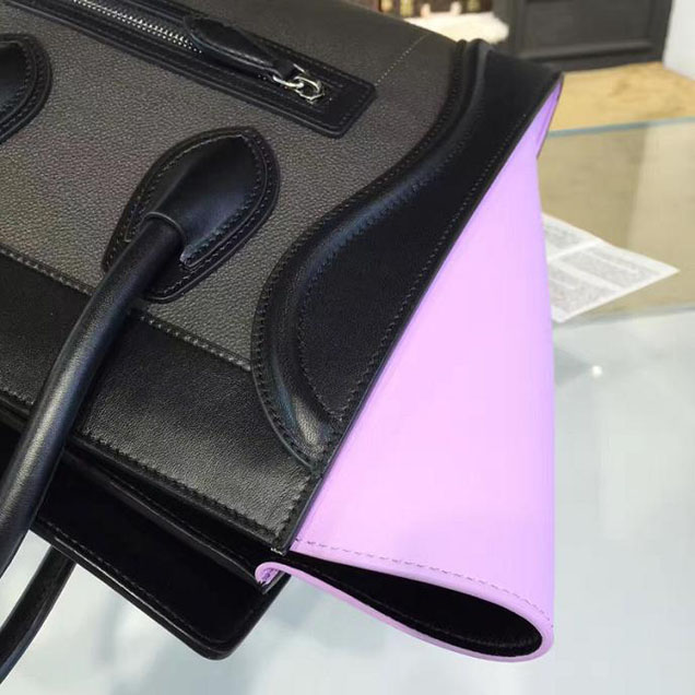 Celine Micro Luggage Bag Calfskin Leather Fall Winter 2016 Collection Multi Black Lilac Purple