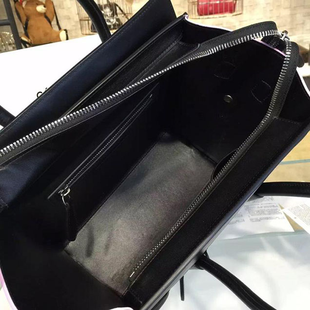 Celine Micro Luggage Bag Calfskin Leather Fall Winter 2016 Collection Multi Black Lilac Purple