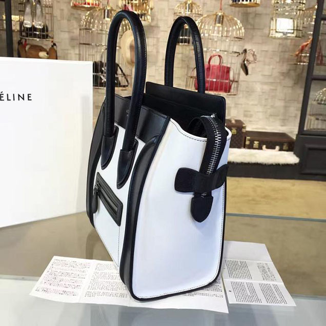 Celine Micro Luggage Bag Calfskin Leather Fall Winter 2016 Collection Multi White Black