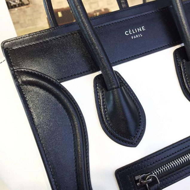 Celine Micro Luggage Bag Calfskin Leather Fall Winter 2016 Collection Multi White Black