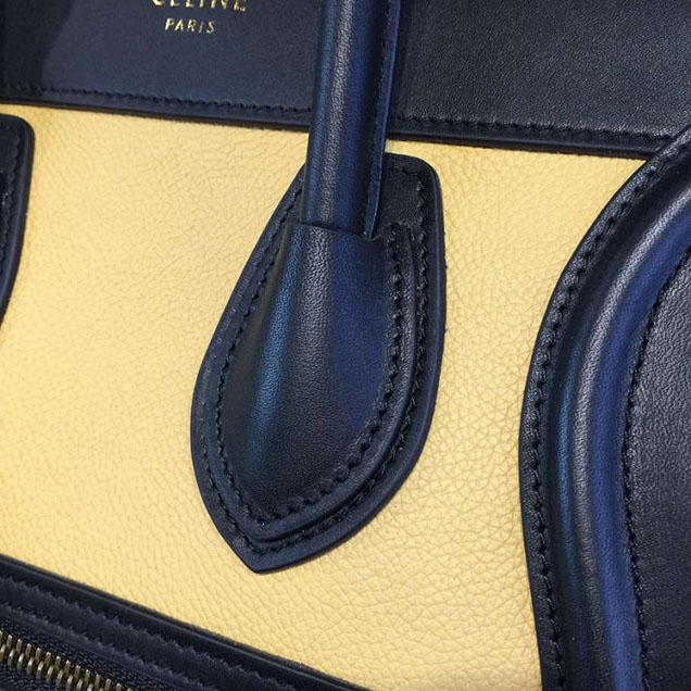 Celine Micro Luggage Bag Calfskin Leather Fall Winter 2016 Collection Multi Yellow Black Beige