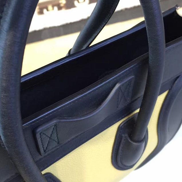 Celine Micro Luggage Bag Calfskin Leather Fall Winter 2016 Collection Multi Yellow Black Beige