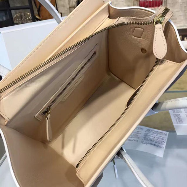 Celine Micro Luggage Bag Calfskin Leather Fall Winter 2016 Collection Multi White Beige Sand