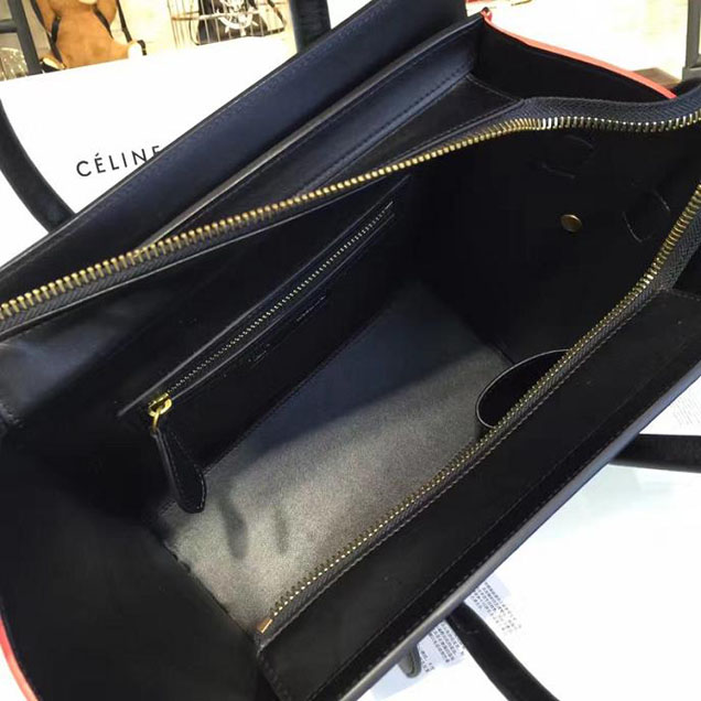 Celine Micro Luggage Bag Calfskin Leather Fall Winter 2016 Collection Multi Burgundy Red Black