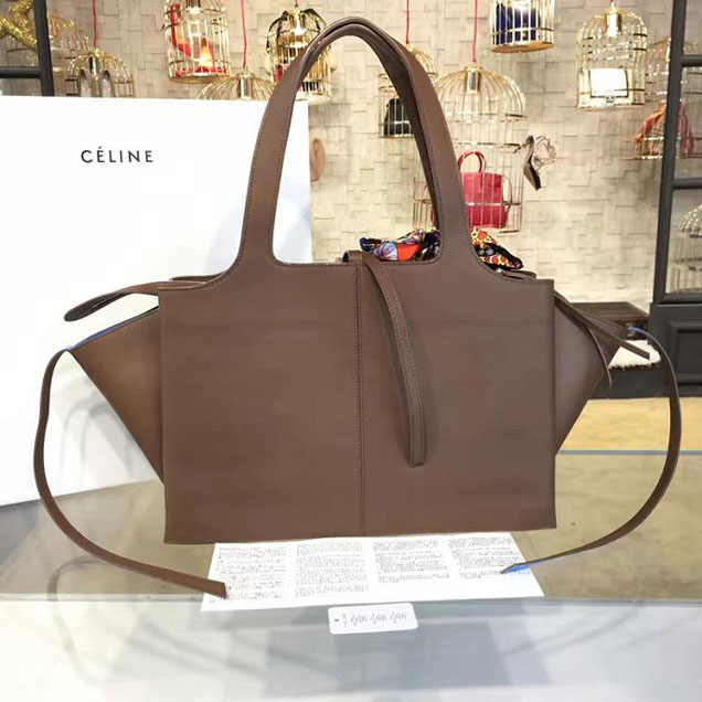 Celine Tri-Fold Shoulder Bag Smooth Calfskin Pre-Fall 2016 Collection Beige