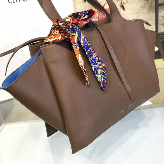 Celine Tri-Fold Shoulder Bag Smooth Calfskin Pre-Fall 2016 Collection Beige