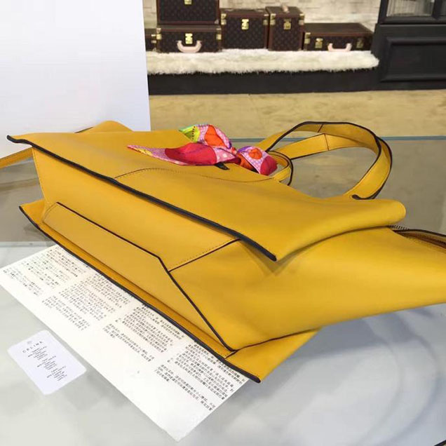 Celine Tri-Fold Shoulder Bag Smooth Calfskin Pre-Fall 2016 Collection Yellow