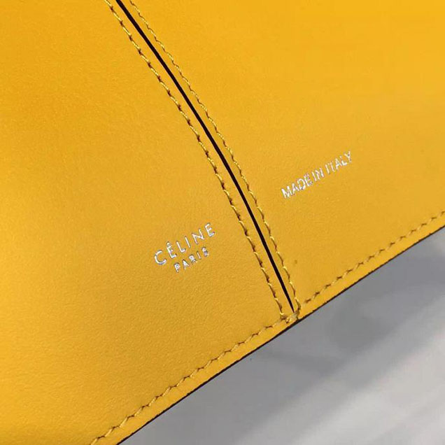 Celine Tri-Fold Shoulder Bag Smooth Calfskin Pre-Fall 2016 Collection Yellow