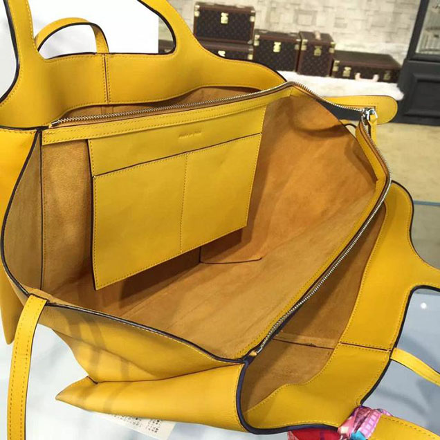 Celine Tri-Fold Shoulder Bag Smooth Calfskin Pre-Fall 2016 Collection Yellow