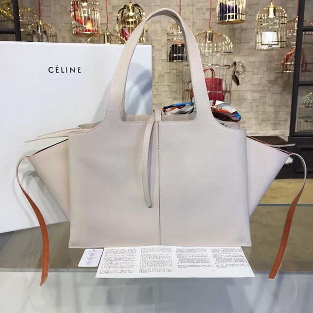Celine Tri-Fold Shoulder Bag Smooth Calfskin Pre-Fall 2016 Collection Sand
