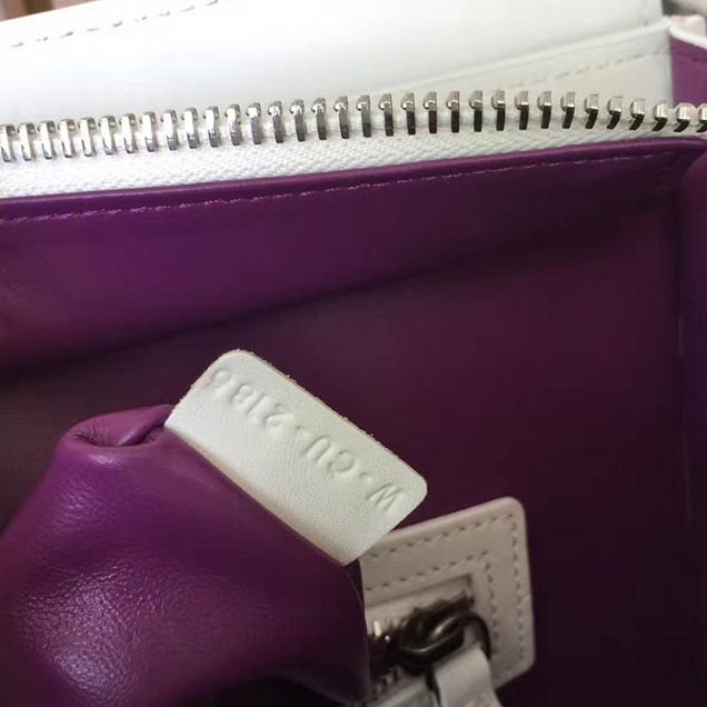 Celine Micro Luggage 26cm Bag Smooth Calfskin Pre-Fall 2017 Bag Collection White with Magenta Piping