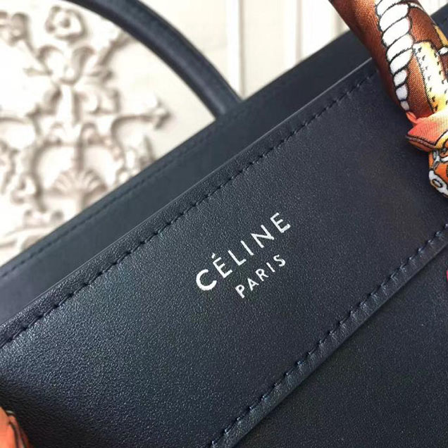 Celine Micro Luggage 26cm Bag Smooth Calfskin Pre-Fall 2017 Bag Collection Black with Red Piping