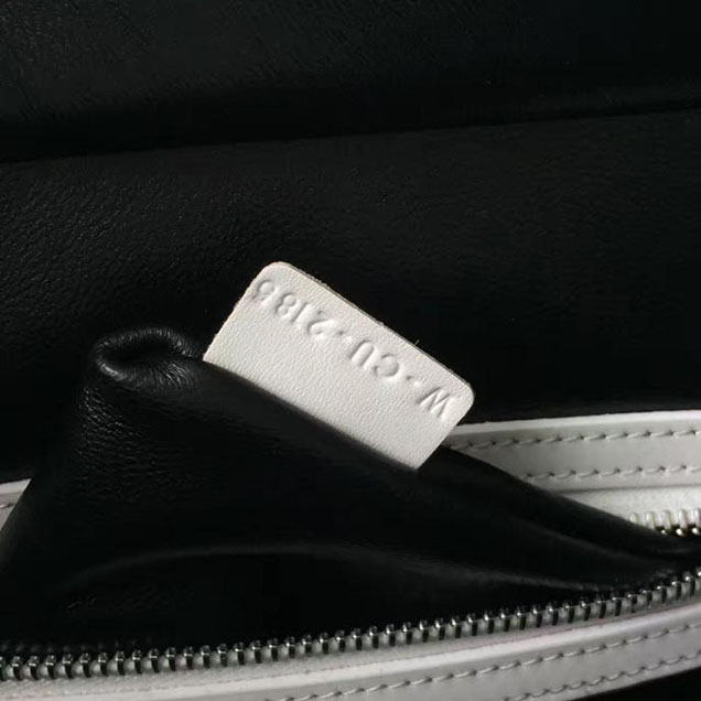 Celine Micro Luggage 26cm Bag Smooth Calfskin Pre-Fall 2017 Bag Collection White with Black Piping