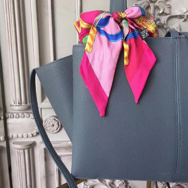 Celine Tri-Fold 32cm Shoulder Bag Grained Calfskin Pre-Fall 2017 Bag Collection Grey