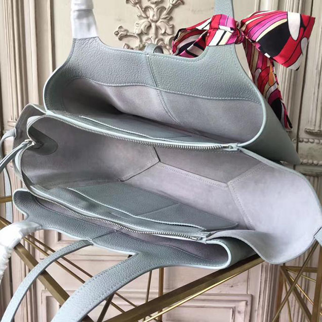 Celine Tri-Fold 32cm Shoulder Bag Grained Calfskin Pre-Fall 2017 Bag Collection Light Blue