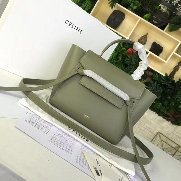 Celine Belt 24cm Bag Grained Calfskin Pre-Fall 2017 Bag Collection Olive