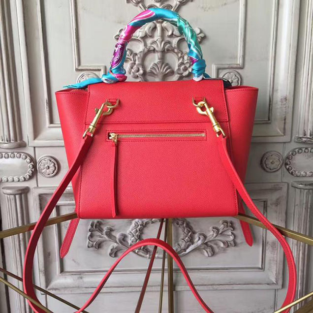 Celine Belt 24cm Bag Grained Calfskin Pre-Fall 2017 Bag Collection Red