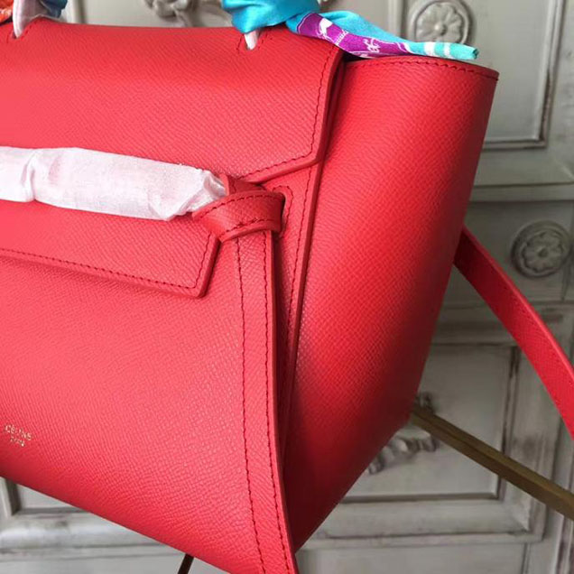 Celine Belt 24cm Bag Grained Calfskin Pre-Fall 2017 Bag Collection Red