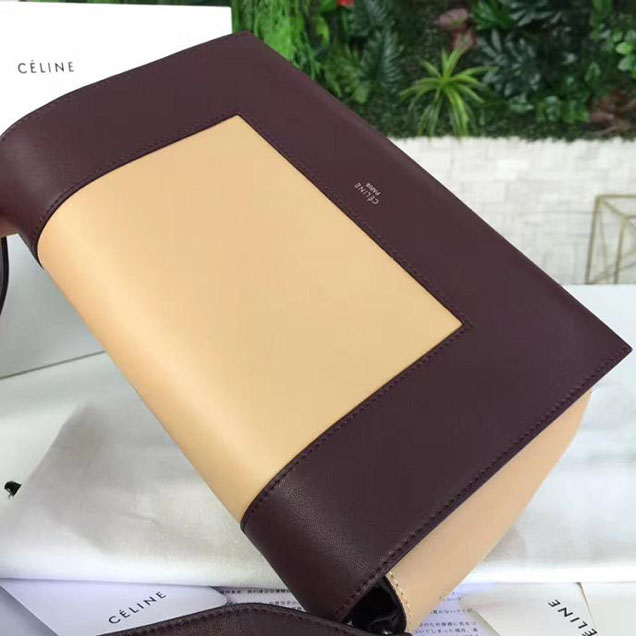 Celine Frame 25cm Bag Smooth Calfskin Pre-Fall 2017 Bag Collection Burgundy Light Camel