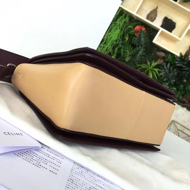 Celine Frame 25cm Bag Smooth Calfskin Pre-Fall 2017 Bag Collection Burgundy Light Camel