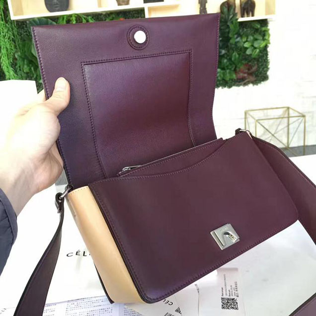 Celine Frame 25cm Bag Smooth Calfskin Pre-Fall 2017 Bag Collection Burgundy Light Camel
