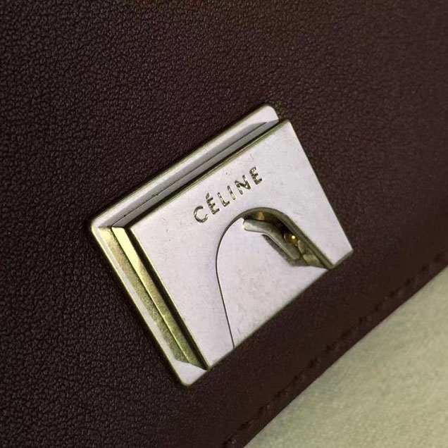 Celine Frame 25cm Bag Smooth Calfskin Pre-Fall 2017 Bag Collection Burgundy Light Camel