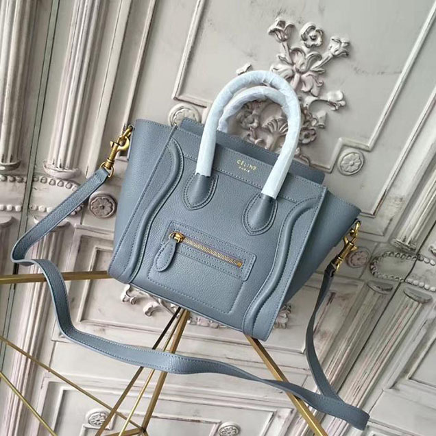 Celine Nano Luggage 20cm Bag Grained Calfskin Pre-Fall 2017 Bag Collection Egg Blue