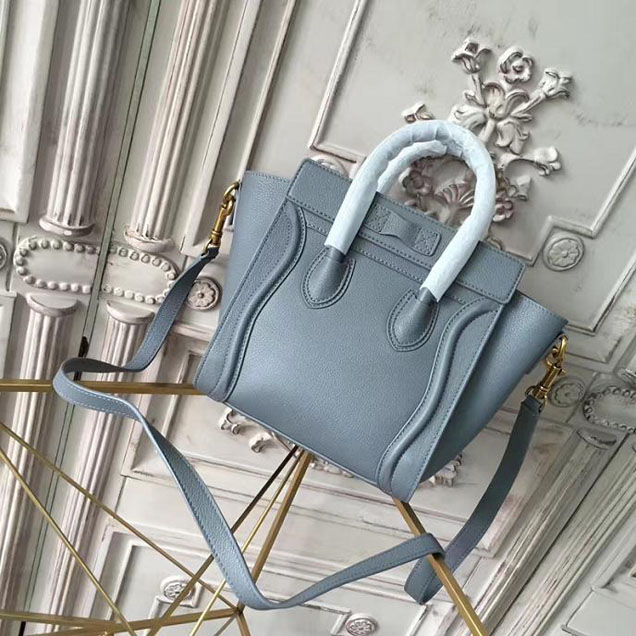 Celine Nano Luggage 20cm Bag Grained Calfskin Pre-Fall 2017 Bag Collection Egg Blue