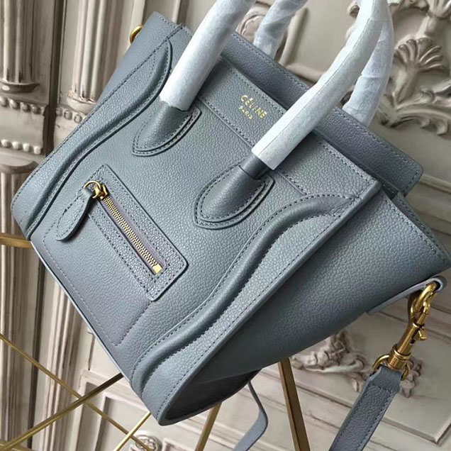 Celine Nano Luggage 20cm Bag Grained Calfskin Pre-Fall 2017 Bag Collection Egg Blue