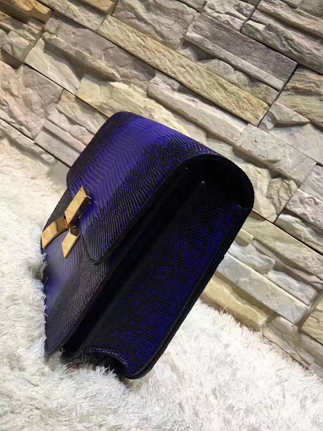 Celine Classic Box Medium Bag Lizard Skin Pre-Fall 2017 Bag Collection Inky Blue