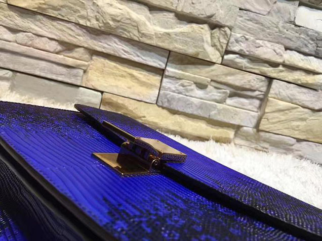 Celine Classic Box Medium Bag Lizard Skin Pre-Fall 2017 Bag Collection Inky Blue